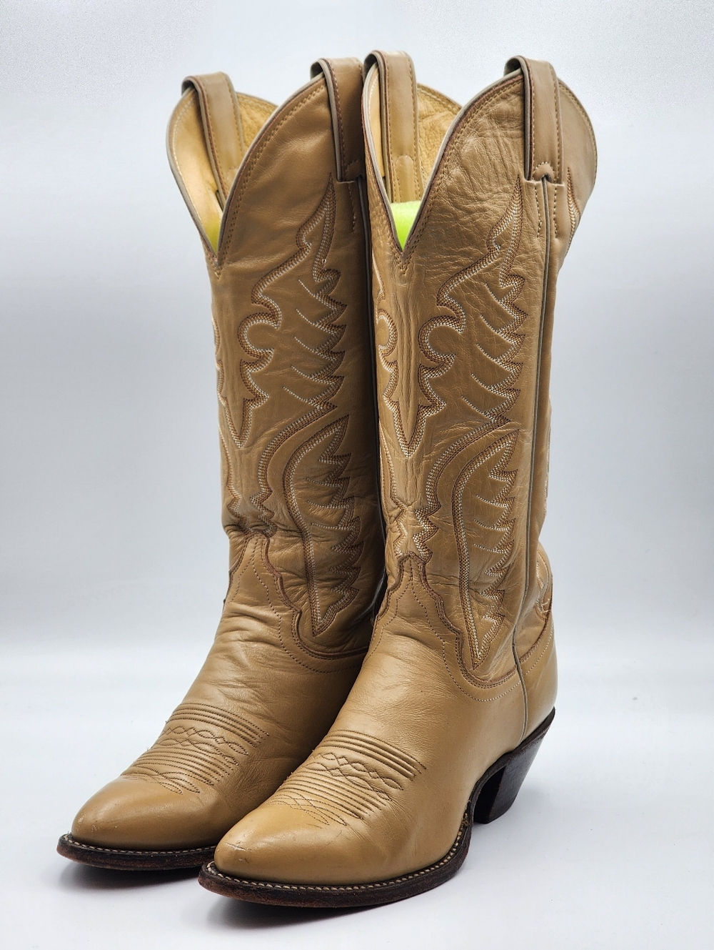 Vintage Justin Womens Size 5.5 B Cowboy Boots USA Embroidered Leather Western